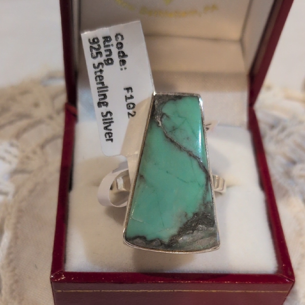 New! Sterling Silver Variscite Ring - Green    Size 11